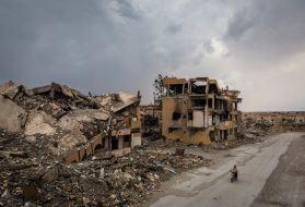 President Trump has said of Syria, “Let the other people take care of it now.” His repudiation of responsibility is striking, given that during his Administration the U.S. military, in its zeal to destroy isis, has reduced huge swaths of the country to wasteland. Photograph by Ivor Prickett / Panos.